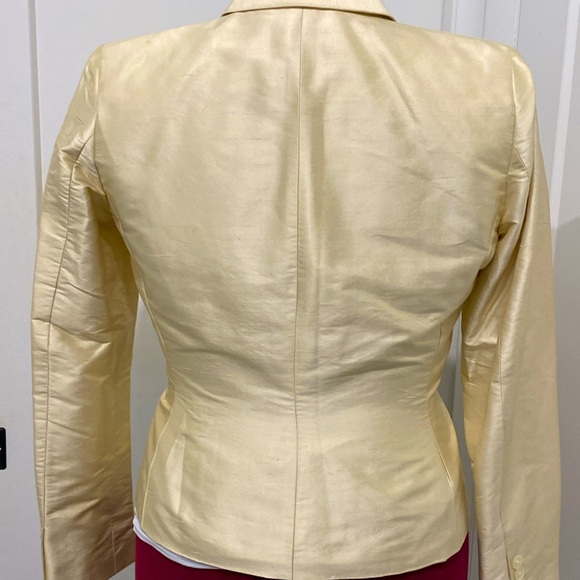 Ralph Lauren 💯% Silk Champagne Blazer / Jacket |Size 6 - Picture 8 of 12